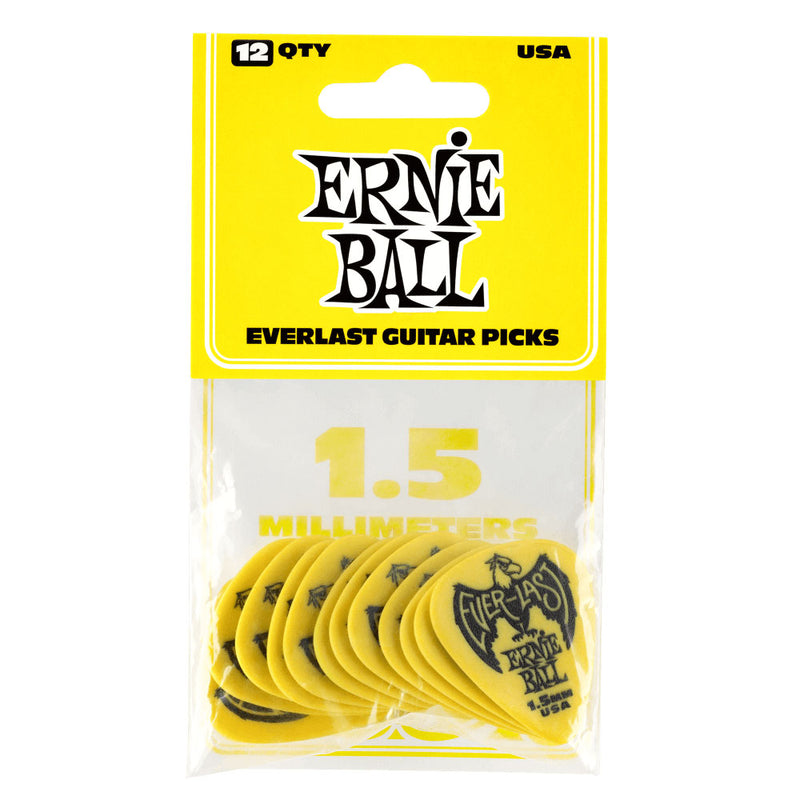 ERNIE BALL Everlast Picks 12-Pack Yellow 1.5MM