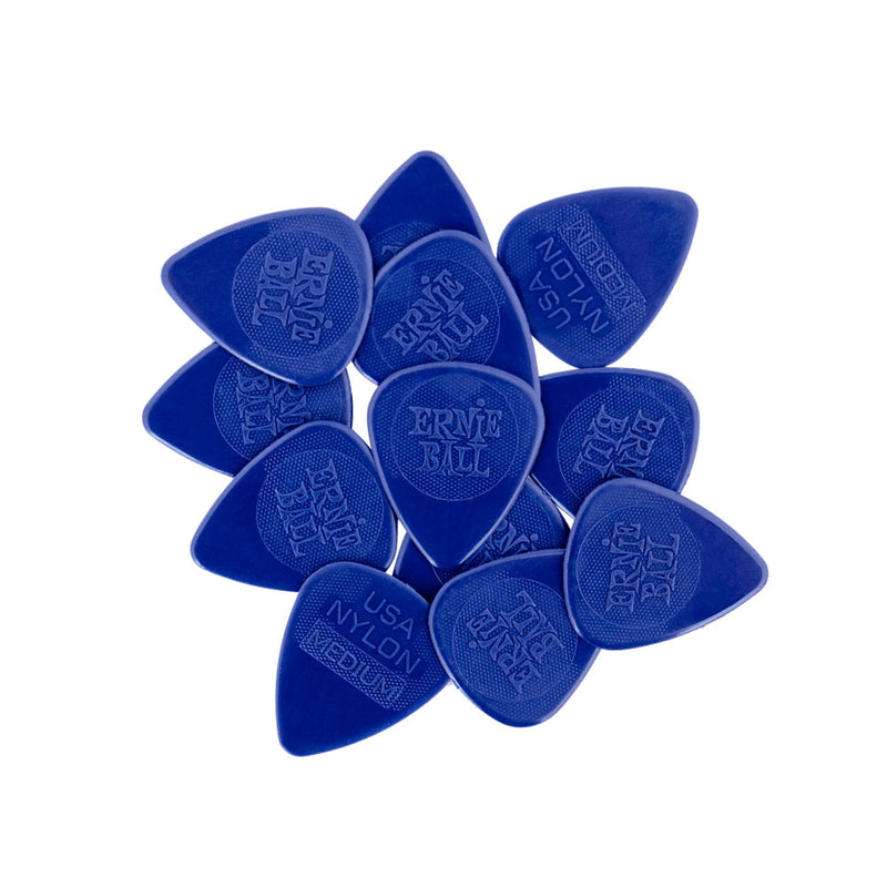 ERNIE BALL Medium Nylon Guitar Picks Dark Blue - 12 PACK