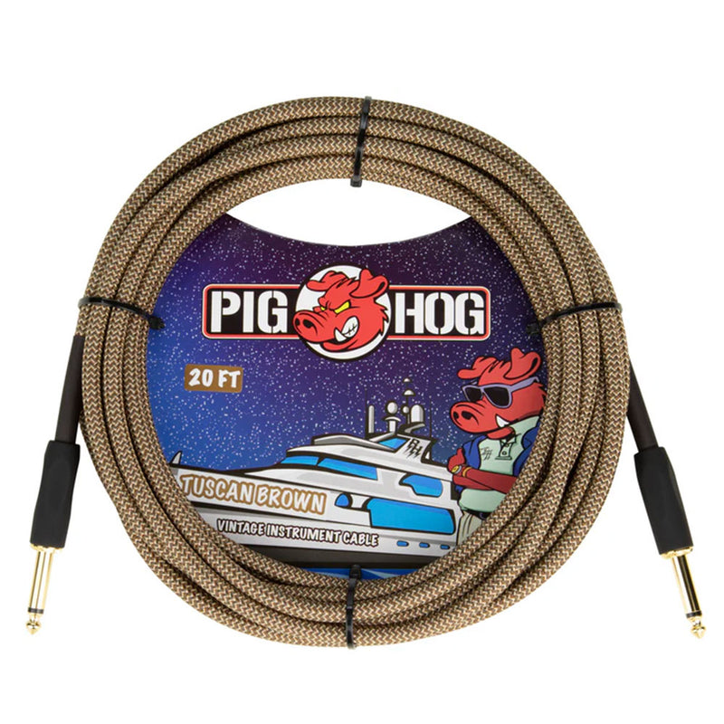 PIG HOG 20ft Instrument Cable - Tuscan Brown