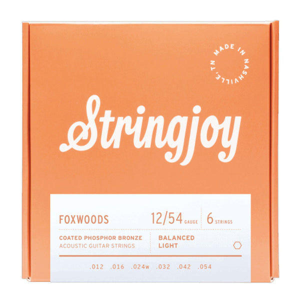 STRINGJOY Foxwoods - Light Gauge (12-54) Coated Acoustic Guitar Strings