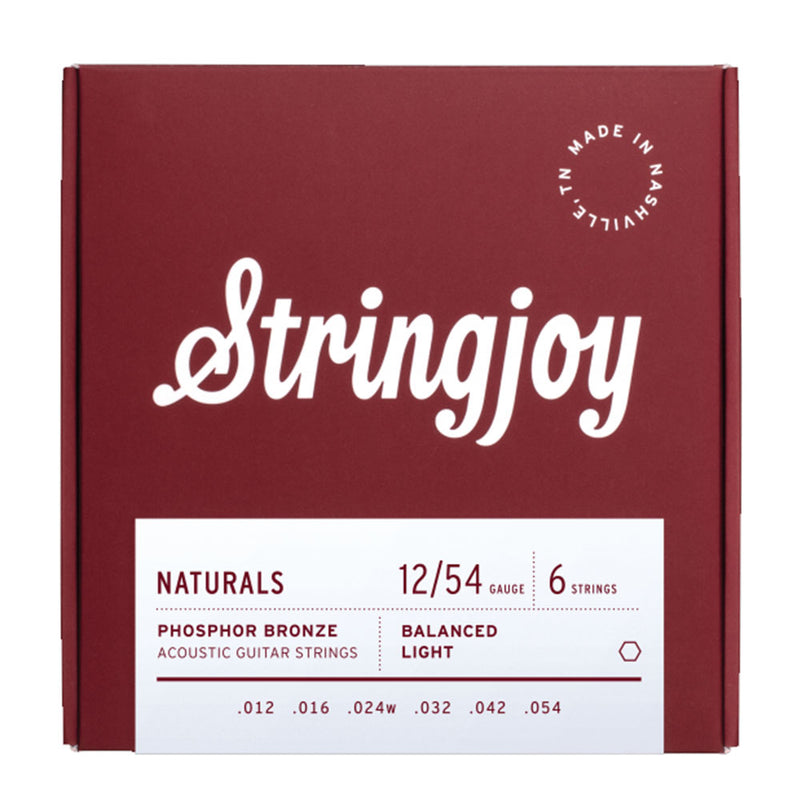 STRINGJOY Naturals -  Light Gauge (12-54) Acoustic Guitar Strings