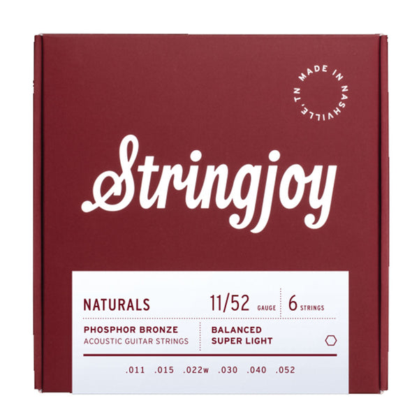 STRINGJOY Naturals -  Super Light Gauge (11-52)  Acoustic Guitar Strings