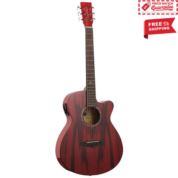 TANGLEWOOD Azure Super Folk - Shimmer Red Gloss