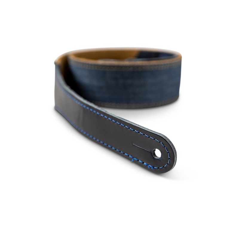 Taylor Blue Denim Strap, Gold Logo 2 Inch